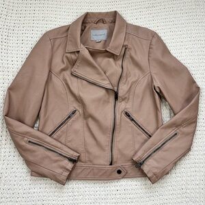 Muted Blush/Taupe Faux Leather Jacket b2